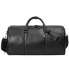 Duffel Bags Fashion Men Artificial Leather Duffle Bag With Shoes Pocket Vintage Crocodile Pattern Travel 20 tum Weekender