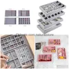 Bandeja de jóias 4pcs/lote organizador Veet Storage Display Ring Bracelet Colar Box Showcase Der Drop Delivery Pacote Otjut