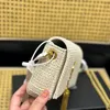 حقيبة كتف الكتان النسائية مصممة رعفة حقيبة رسول Hobo Mini Please Evening Handbag Totes Mens Crossbody Straw Clutch Beach Facs