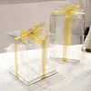 Present Wrap 4 PCS Wedding Cake Stand Moon Boxes Transparent Box Plastkakter Clear Treat Keeper