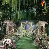 Decoratieve bloemen Timpel DIY Wedding Arch achtergrond Road Lead Bloemrij kunstmatige zijden wandwand decor voor feest El ceremonie