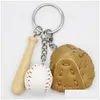 Key Rings Woodiness Baseball Buckle Men Women Alloy Hang Bag Plated Sier Keys Chain Mticolor Three Piece Set 32 Xy J2B Drop Delivery Otze1