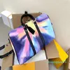 Bolsa colorida de bagagem de bagagem de mão Bolsa de mochila Big Boston Girls homens unissex Mulheres Bolsas de Duffel Europeias e Americanas Estilo