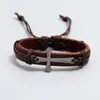 Armreif Trendy Vintage Leder Geflochtenes Kreuz Armband Charme Herrenmode Punk Hip Hop Schmuck Zubehör Party Geschenke