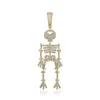 Creative Exagéré Squelette Pendentif Collier Coloré bling zircone cubique Hip Hop Crâne Humain Épissage Modélisation Bijoux Rock Pierre Précieuse Collier Halloween Cadeaux