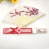 50 PCS Impression Personnalisée BrideGroom's NameDate Hand Sakura Fan Party Supplies Personnalisé Cherry Blossom Wedding Fans in Gift Box