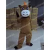 Performance Brown Horse Mascot Costumes Cartoon Carnival Unisexe Adults Tenue d'anniversaire Party Halloween Christmas Outdoor tenue