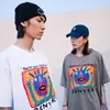 メンズTシャツヒップホップストリートウェアTシャツペインティングレタープリントTシャツ2023男性ハラジュクカジュアルTシャツ夏半袖トップスティーJ230516