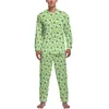 Vêtements de nuit pour hommes Funny Frog Pyjamas Automne Cute Cartoon Forgs Lovers Night Slpwear Male Two Piece Graphic Long Slve Warm Pyjama Sets