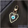 Principais anéis que florescem coração Evil Eye Cabine para amantes de amantes Presente de resina de bolsa de carros de keyring de keyring jóias de entrega de gotas dhgarden dh3tk