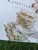 Link Bracelets 5PCS Fashion Elasticity Bracelet Pearl Shell Beaded Charm Zircon Bar Connector Bangles For Women 2023 Jewelry