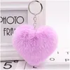 Key Rings Heartshaped Pom Fluffy Keychain Pendant Ornament Organizer Holder Novelty Gift Keyring Accessories Women Keychains 916 Q2 Ot1Q2