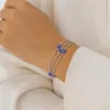 Braccialetti con ciondoli Rame Acrilico Perline a forma di fiore Occhio Nappa Collana Bracciale Gioielli impilati Per le donne Moda semplice Retro Party all'ingrosso