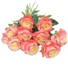 Fleurs décoratives 5pcs / Lot Real Touch Spring Latex Bouquets De Roses Artificielles Pour Un Mariage Home Office Decor DIY Fleur À La Main