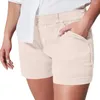 Women's Shorts Women Summer Elastic Pockets Mid Waist Breathable Casual Close-fitting Lady Short Pants Female Clothes