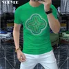 T-shirts T-shirts T-shirt 2022 Zomer nieuw modemerk ontwerper Hot Short Sleeve Tees Male Domineering Pink Green Top Kleding J230516