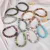 Link Bracelets Bracelet Natural Stone Fluorite/Turquoise/Agates Beads 8 X MM For Birthday Love Romantic Gift Chain Length 18 5 Cm