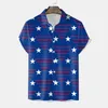 Chemises décontractées pour hommes Drapeau américain Chemisiers imprimés en 3d 4th Of July Respirant ample pour hommes Summer Male Party Beach Buttons Down Blusas