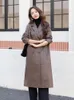 Kurtka skórzana damska prawdziwa odzież oryginalna 2023 Spring Sheepskin Lose podwójny płaszcz dla kobiet