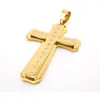 Pendant Necklaces Big Golden Rood Cross Gold Color Jewelry Stainless Steel Black Metal Necklace For Men/Women Nice Gift