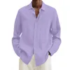 Chemises décontractées pour hommes printemps hommes chemises en lin ample solide à manches longues col rabattu bouton rétro automne chemise pour homme Blouse Sexy hauts en gros 230515