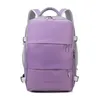 Backpack Pink Mulheres viajam de mochila repelente de água Anti-roubo de mochila casual elegante com tira de bagagem Backpack de porta USB 230516