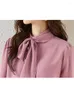 Damskie bluzki wiosna lato damskie Słodka różowa bluzka bluzka elegancka bluzka moda moda koszule z długim rękawem Blusas Mujer 2023
