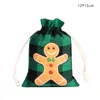 Décorations de noël joyeux Plaid sacs-cadeaux sac de bonbons pour la maison ornements de noël Navidad fête fournitures Noel 2023