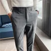 Herenpakken mannen kleding broek plaid business casual slank fit enkellengte pantalon klassiek