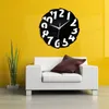 Zegary ścienne Czarno -biały wiatrak duży cyfrowy nieme dekoracyjny zegar sal do salonu badanie