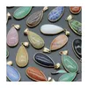 Charms Natural Agate Crystal Semiprecious Stone Waterdrop Gold Border Edge Egg Pendant For Jewelry Making Drop Delivery Findi Dhgarden Dh4Uh