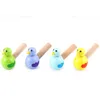 Dessin animé Mini oiseau enfants sifflet Instruments de musique jouet enfants bijoux pendentif en bois apprentissage précoce jouets éducatifs