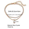 Anklets bohemiska pärlor för kvinnor boho kubik zirkoniuman ankeln armband på ben smycken droppleverans smycken otifx