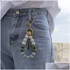 Key Rings Ring Sile Bead Bracelet Party Favor Butterfly Wooden Beads Camouflage Wristband Wrist Keychain Pendant Prevent Missing 290 Ot8Fm