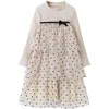 Mädchen Kleider Mädchen 2023 Koreanische Sommer Frühling Teenager Kinder Mädchen Kleidung Mesh Geschichteten Kleid Polka Dots Splicing 4 5 6 7 8 9 10 11 12 Jahre