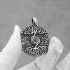 Pendant Necklaces Vintage Nordic Vikings Tree Of Life Necklace Stainless Steel Men's Odin Symbol Amulet Statement Fashion Jewelry