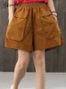 Damen-Shorts Yitimoky Damen-Shorts mit hoher Taille, elastisches Band, lässige Sommer-Shorts aus Baumwolle für Damen mit großen Taschen, Schwarz, Armeegrün, Khaki, Braun, 230516