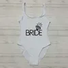 Kvinnors badkläder Bachelor Party Swimsuit Team Bride Diamond Print badkläder Kvinnor Plus Size Bathing Suit Beach Bodysuit Monokini 230512