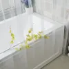 Cortinas de chuveiro kktnsg barra de plástico transparente cortina clara à prova d'água para o mofo de banheiro Eva em casa com ganchos