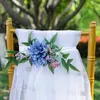 Decorative Flowers Wedding Chair Flower Decoration Artificial Arrangement Back Banquet Floral Ornament Party Church Supplies