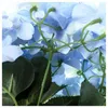 Dekorativa blommor 3x Artificial Silk 7 Big Head Hydrangea Bouquet for Wedding Room Home El Party Decoration and Gift Blue