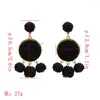 Dangle Earrings Pendant Boho Beaded Women Fashion Geometric Resin Ball Disc Pompom Statement Party Gift Jewelry。