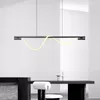 Avizeler Modern Uzun Led Avize Nordic Minimalist Yemek Odası Işık Ev Dekorasyon Asma Lambalar Kapalı Dekor