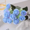 Fleurs décoratives Couronnes Roses Artificielles Maison De Mariage Décoration De Jardin Longue Branche Bouquet DIY De Mariée En Soie Simulation Fleur Accessori