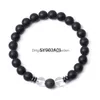 Pärlstav 8mm svart stenstrand colorf crystal jade pärlor energi buddha armband för kvinnor män droppleverans smycken armband dhgarden dhglo