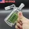 14 mm 45 ° Catcher Ash Prysznic Green 45 stopni Glass Hookah Water Filter