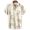 Casual shirts voor heren 3D bloemenprint heren Hawaiiaanse mode Harajuku blouses zomer zomerse mouw T -shirt mouw extra grote kleding camisa