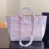 2023 channel beach bag large designer bags shoulder Bag canvas shop wallet on chain tote purse pearl shopping bag white handbags