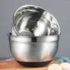 Bowls 304 Stainless Steel Mixing Thickened Silicone Bottom Egg Beater Bowl Salad Mixer Baking Tool For Cooking