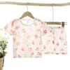 Pyjamas Pakaian Rumah Anak Anak Musim Panas Baru Setelan Piyama Katun Lucu Kartun Bagian Tipis Tidur Anak Laki Laki Perempuan Set Dua Potong 230516